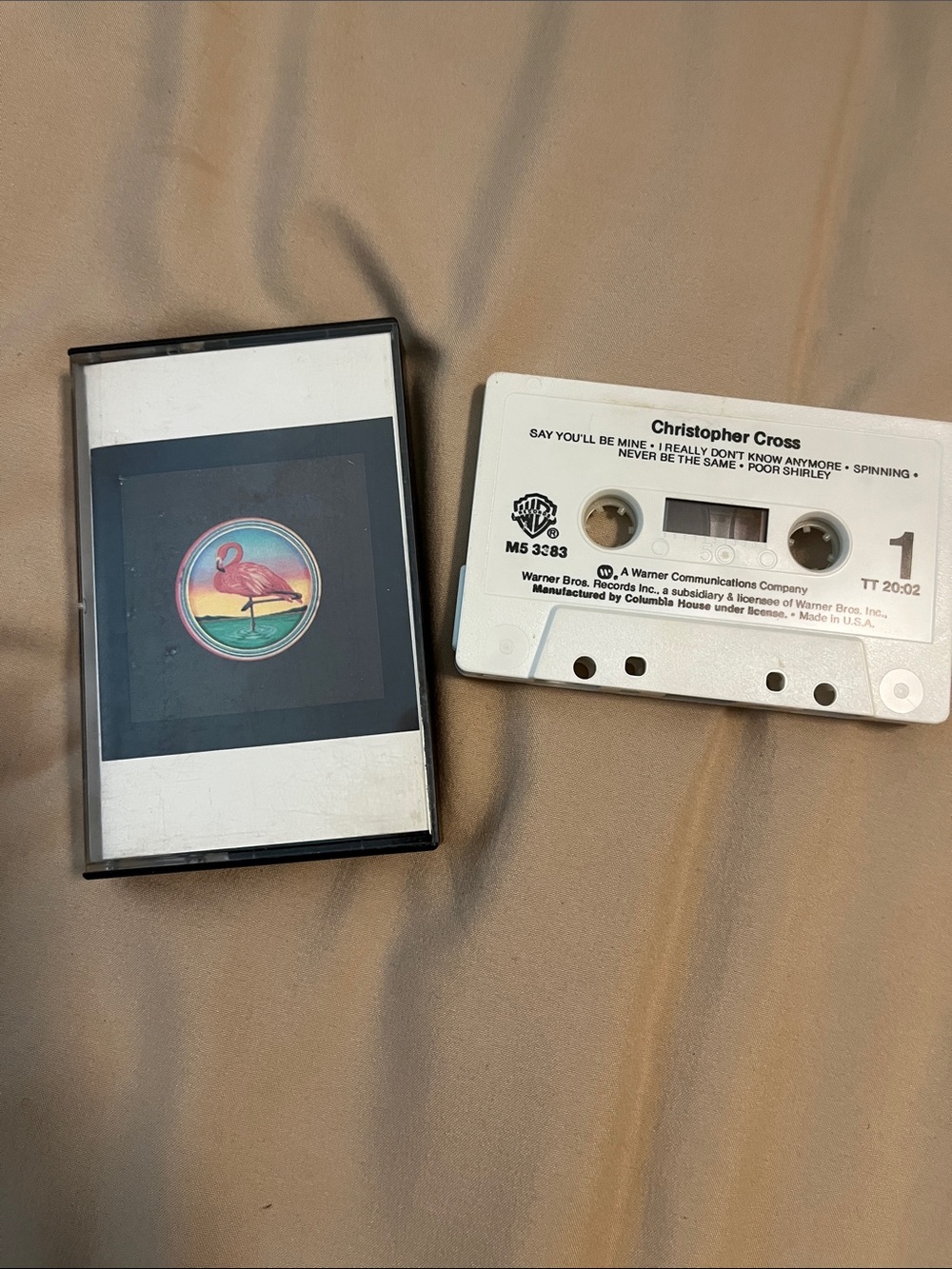 Warner Bros. White and Black Music Cassette with Flamingo Artwork